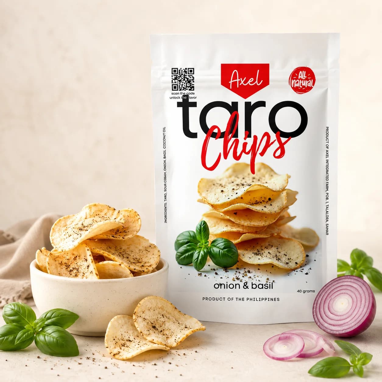 Axel Taro Chips – Onion & Basil