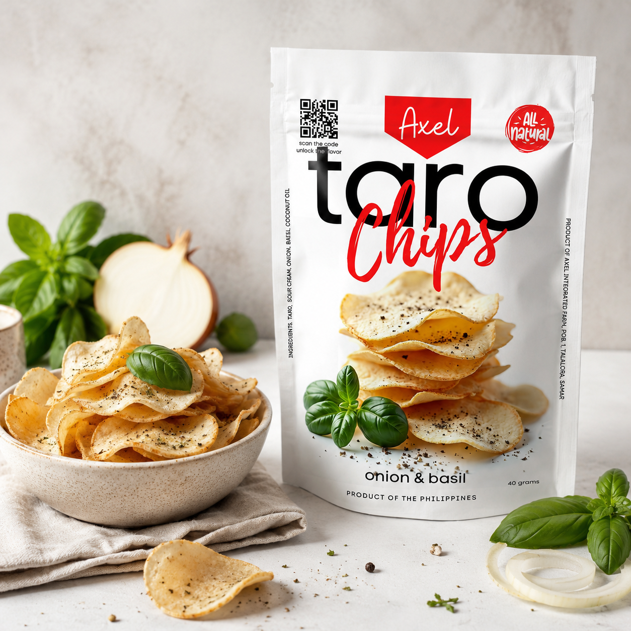 Axel Taro Chips – Onion & Basil