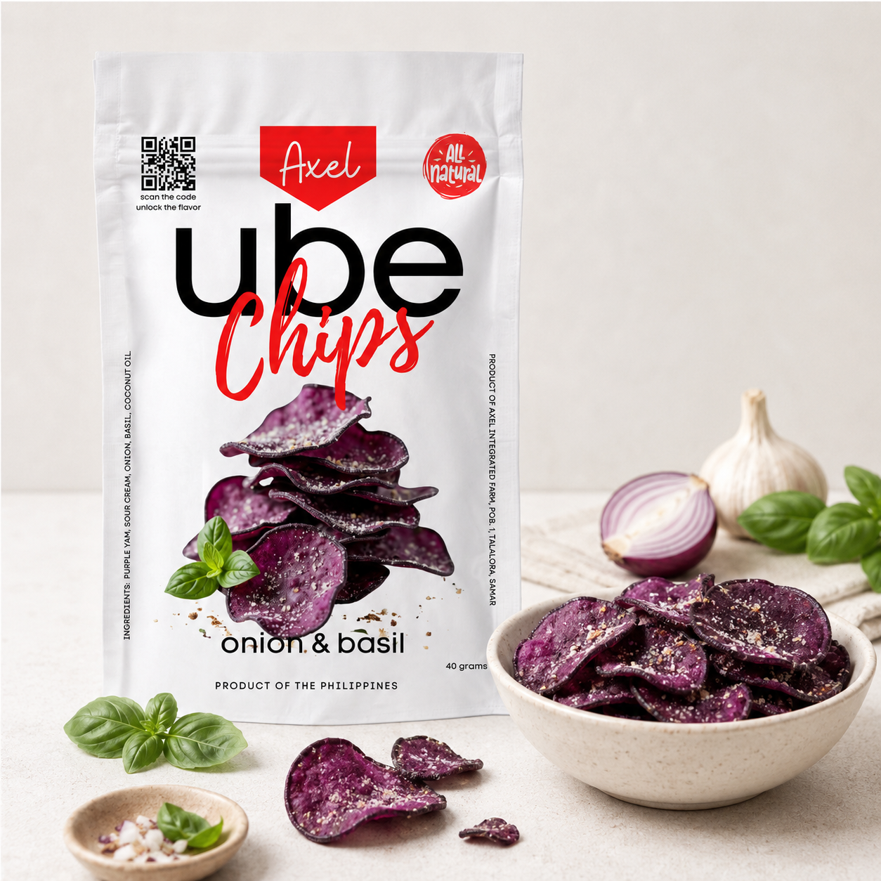 Axel Ube Chips – Onion & Basil